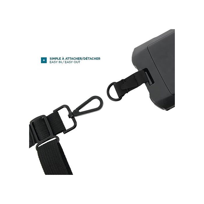 MOBILIS Bandoulière Universelle Avec Système De Détachement De Sécurité Avec Anneau Textile, 1 Point d'Accroche, Sangle Haute