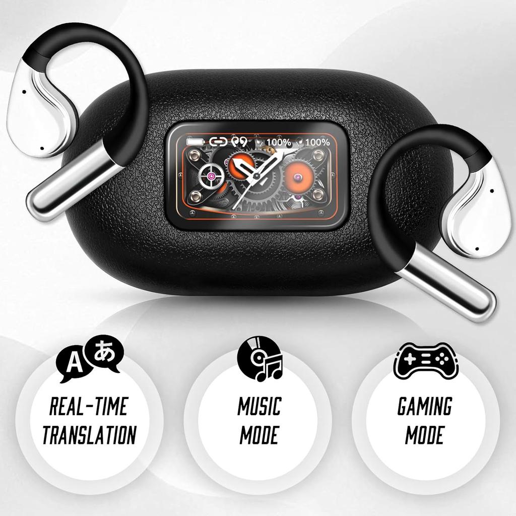 Open Earbuds OWS Bluetooth 5.4 Wireless Earbuds With LED Touchscreen Universal Compatibility For IOS & Android, Perfect For Travel, Business, And Learning - View #10