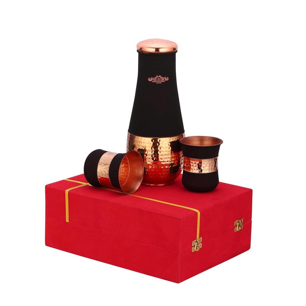 Copper Bottle 2 Glass Gift Set (Curve Designer Cherry)