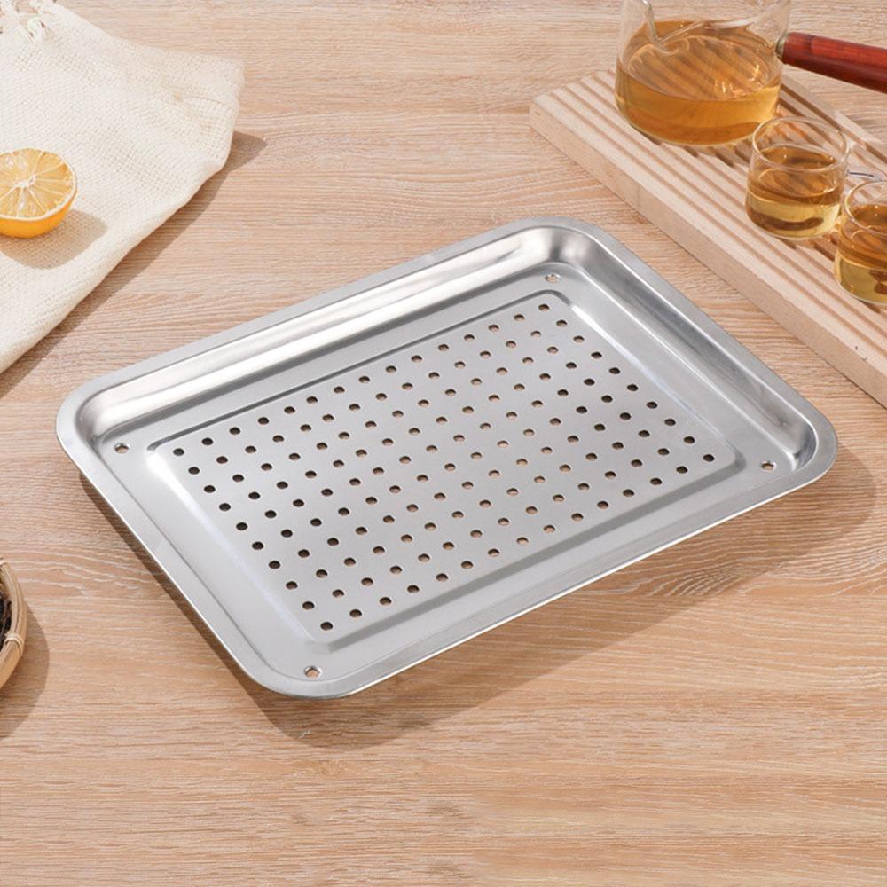 Stainless Steel Tea Tray Rectangle Barbecue Plate New Draining Basin  Teahouse Restaurant
