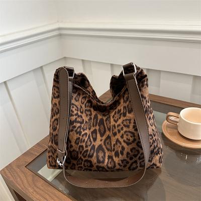 Herbst- und Winter-Leopardenmuster-Tasche Damen 2025 neue lässige Schultertasche mit großem Fassungsvermögen Umhängetasche Tragetasche