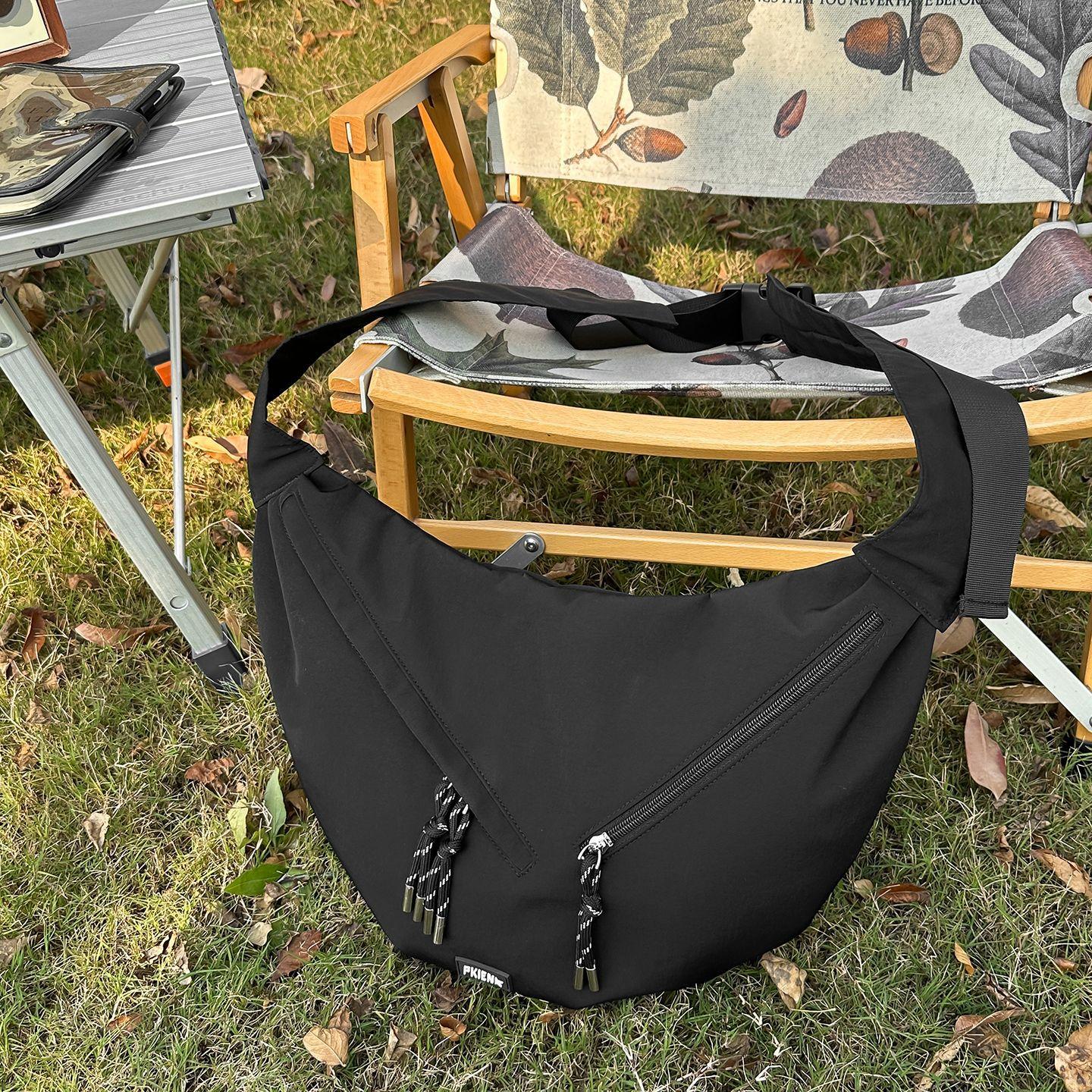 

Casual crossbody bag for women, large-capacity lightweight dumpling bag, versatile sports shoulder bag for students, simple comm чёрный