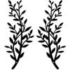 2 Pieces Metal Olive Branch Wall Art - Rustic Black Leaf Decor for Living Room Bedroom Bathroom Farmhouse Patio