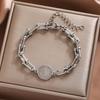 Trendy Gift Saint Benedict Cross Religious Electroplated Stainless Steel U-shaped Horseshoe Buckle Adjustable Bracelet