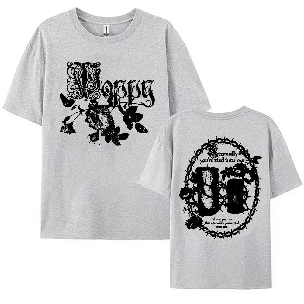 

Poppy Eternally Tied Tee Summer Cotton Short Sleeve Female Tshirts Casual Loose Design Graphic Print Tshirt Unisex Streetwear 4XL