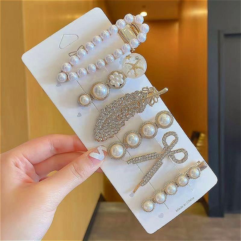 6PCS Feather Hair Clips Korean Style, Minimalist Line Hairpins for Girls Side Bangs Elegant Hair Accessories