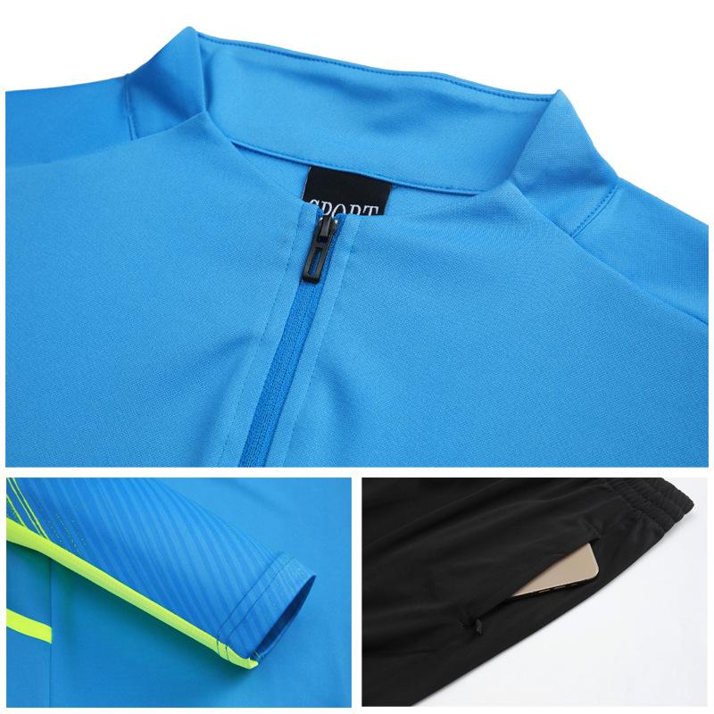Long-sleeve football jersey sets, men's and women's autumn/winter half-pull sweatshirts, training team uniforms, children's competition uniforms, 