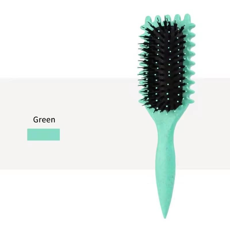Curl Define Styling Brush Hollow Boar Bristle Detangling Hair Brush Tangled Hair Comb Shaping Defining Curls Styling Tools