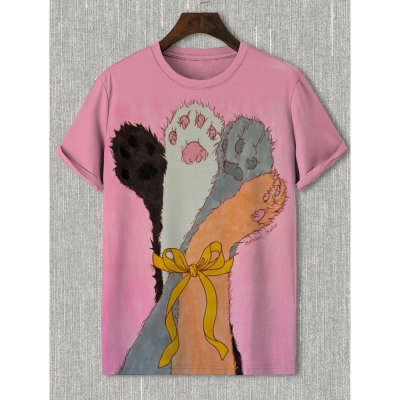 

Swimming Flower Cat Pattern T-Shirt For Men Motorcycle Beach 3D Print XXS