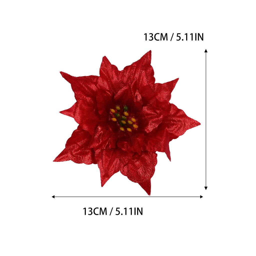 7Pcs Christmas Artificial Flowers Glitter Pe Decor Flower Accessories for Garland Centerpiece Fireplace Decoration