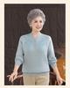 Cozy Winter Sweater for Elderly Women: Velvet-Lined, Half-High Collar, Stylish Base Layer for Autumn.