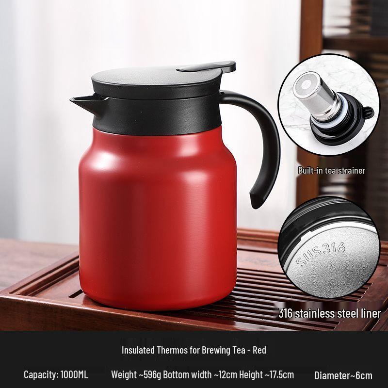 Insulated Stainless Steel Thermos Cup: Large Capacity Water Bottle with Tea and Water Separation for Home Use