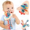 Rozwój dziecka grzechotka gryzak zabawki Montessori silikonowe gryzaki ciągnące zabawki dla niemowląt 1 rok gryzaki dla niemowląt 6-12 miesięcy