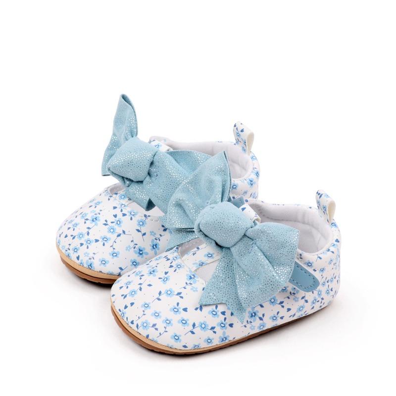 Spring Autumn Baby Walking Shoe New Korean Version Cute Floral Soft Shoe Retro Child Anti Slip Baby Home Prewalker Shoes