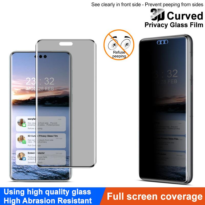 

IMAK For Huawei Mate 60 Pro/Mate 60 Pro+ Film Anti-peep 3D Curved Full Screen Protectors As Shown A