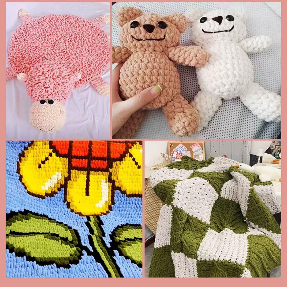 Hand-woven Chenille Yarn Polyester Knitting Yarn 100g Finger Loops Yarn