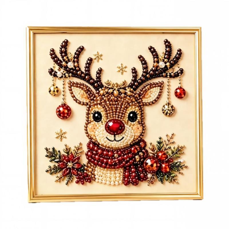 Christmas Santa Claus Pearl Art DIY Kit Framed Bead Embroidery Educational Craft Perfect Birthday Holiday Gift for Kids