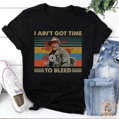 Ich habe keine Zeit zum Bluten Retro-T-Shirt Predator Filmzitate T-Shirt 80er Actionfilm T-Shirt Brian Jesse Ventura Retro-Geschenk