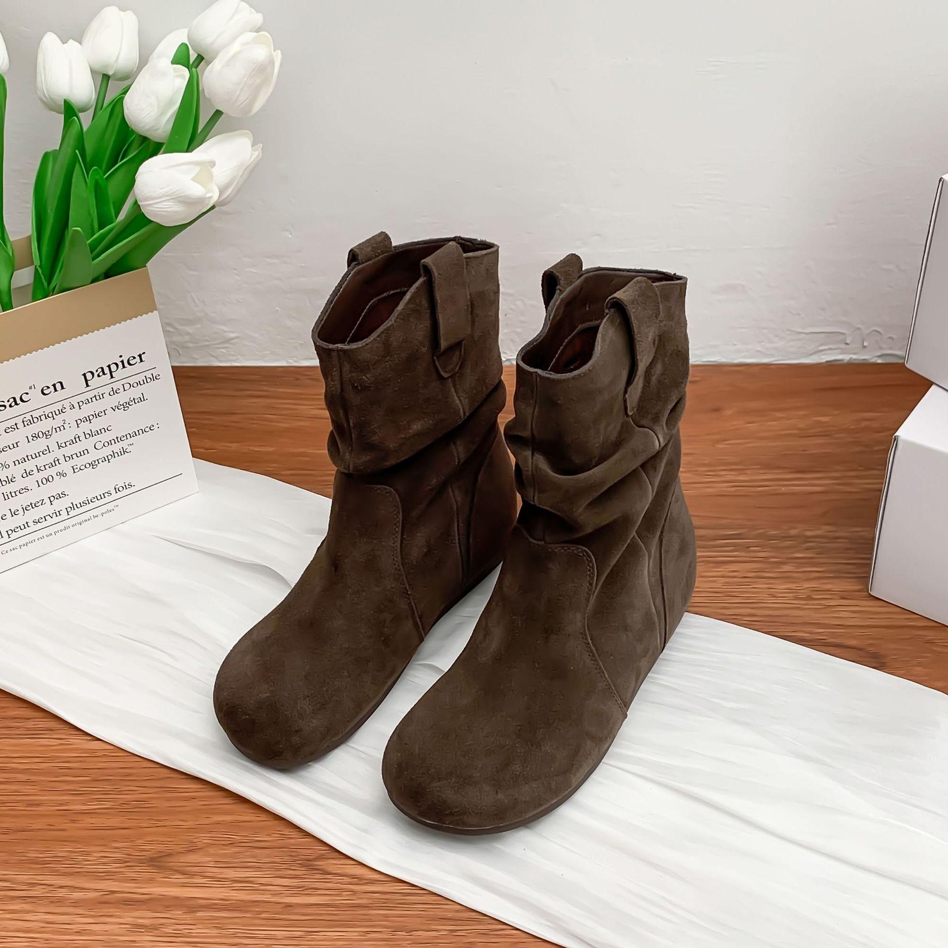 

Зима новые ботфорты на платформе интернет-знаменитости, ретро квадратные короткие ботинки, осень и зима 2025 новые корейские ботинки-носки, эластичные ботинки на мягкой подошве 40 кофейный