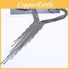 Fashionable Decorative Rhinestone Long Tassel Design Women Necklace Metal