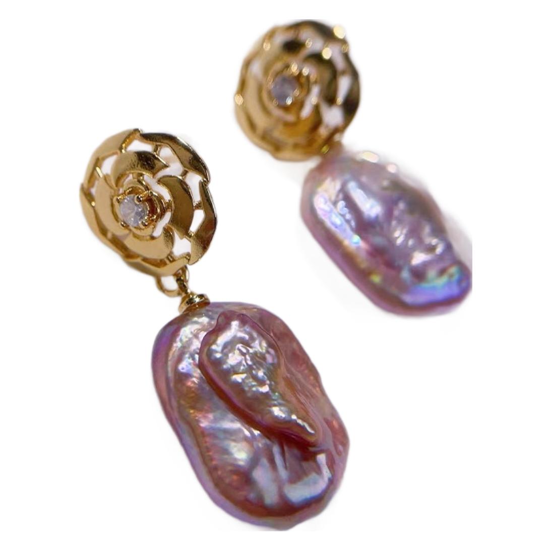 Серьги-пусеты с натуральным жемчугом барокко, серьги-пирсинг особой формы без застежки, серьги-диски в виде спирали от комаров, серьги, высококачественные китайские серьги, женские Silver needle