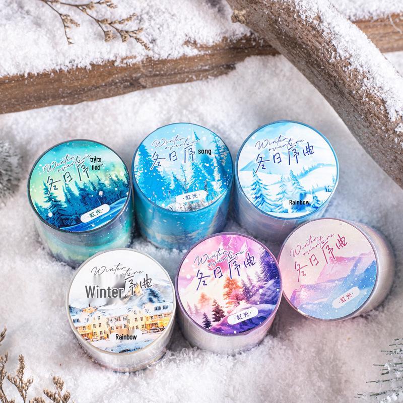 Winter Scenery Rainbow Light Tape: 6 Stylish Designs - Winter Overture Sticker Series