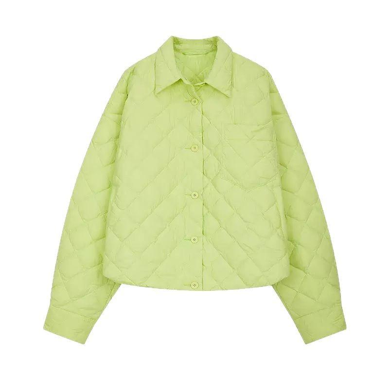 Autumn and winter new shirt down jacket women's short loose casual down small lapel light jacket