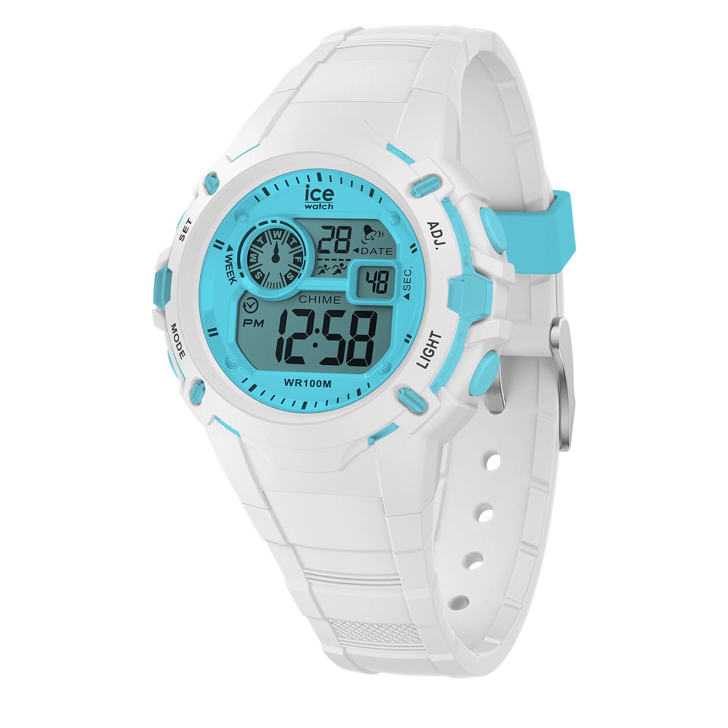 

Authorized Distributor Unisex Wristwatch 024003 ICE Digit Explorer White Blue Small Waterproof Stopwatch Alarm Date Day of the Week GMT [ICE-WATCH]