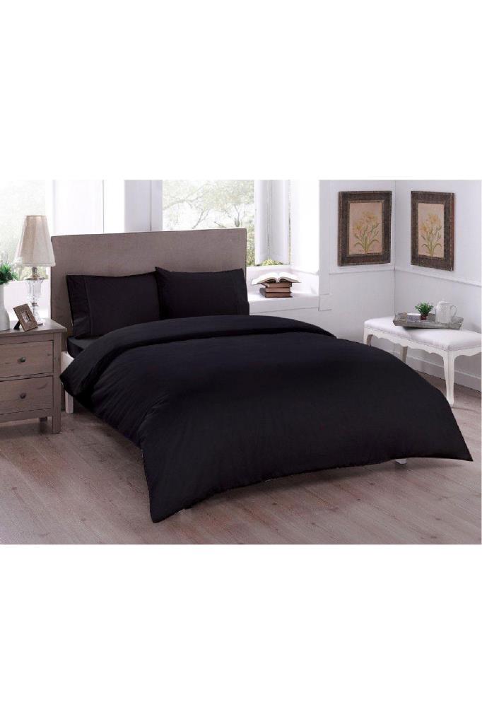 Dowry World Pure Double Duvet Cover Set Black