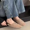 Lazy Fashion Bag Head Half Slippers Women's Outer Wear Autumn New Retro Temperament Casual Lazy Flat Muller Single Shoes
