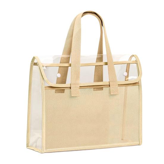 Borsa Porta Documenti Grande Capacità Impermeabile Leggera Organizzatore di Documenti con Manici Resistenti Porta Documenti Trasparente a Doppio Strato per Ufficio Viaggio