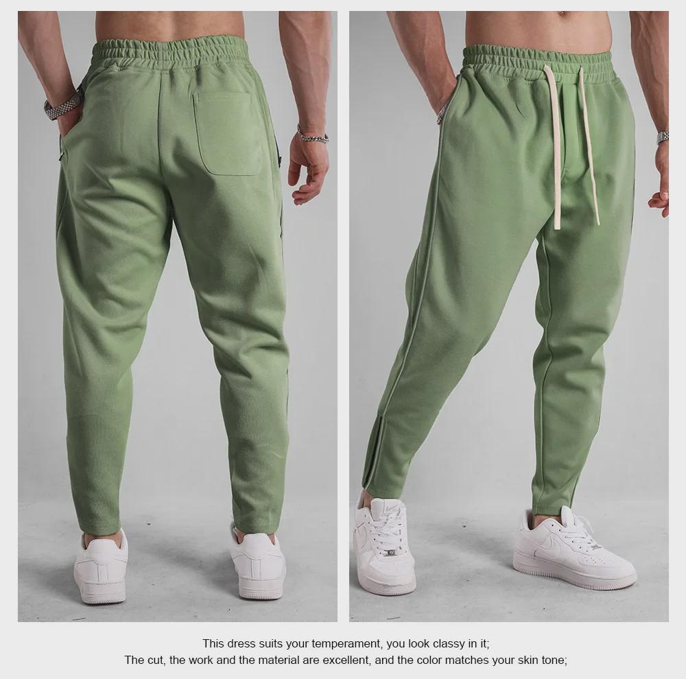Men's Slim Fit Zippered Cotton Sweatpants for Spring & Autumn – Casual Outdoor Sportswear