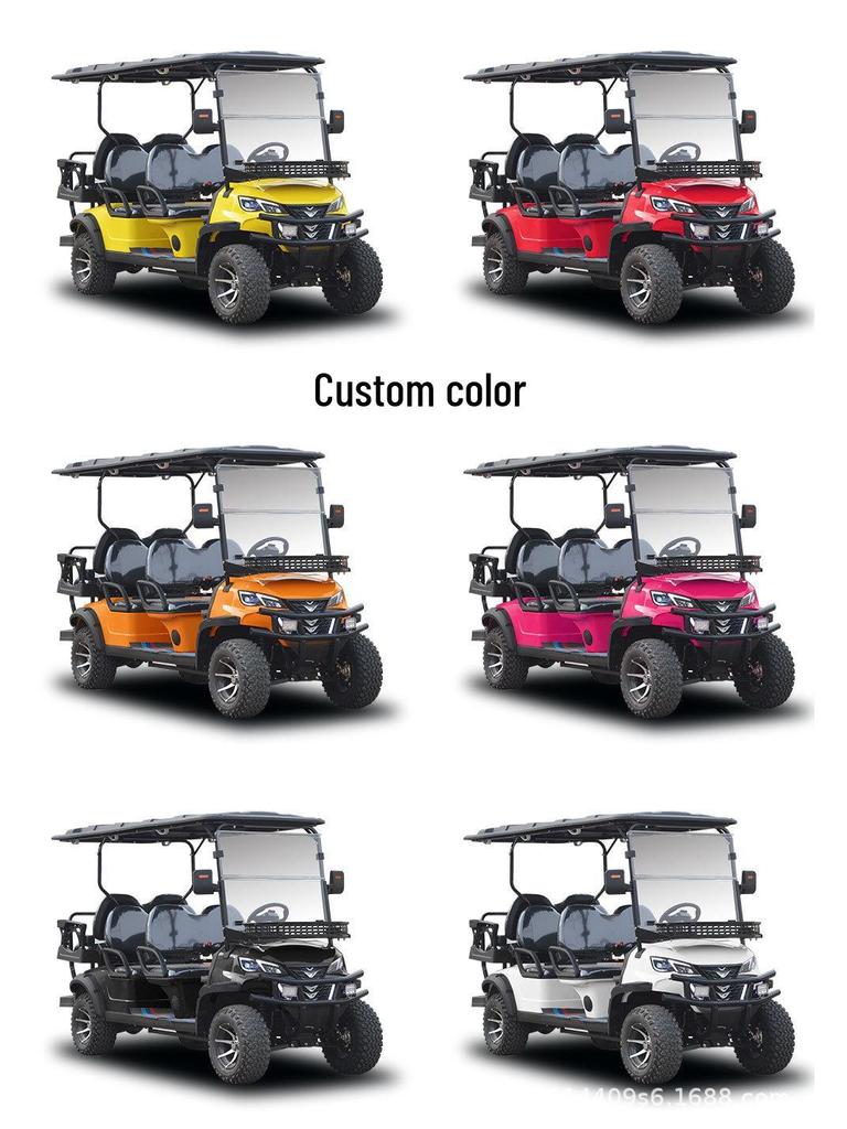 6-Seater Off-Road Electric Golf Cart, 72V Lithium Battery, 5kW Motor, 120km Range Sightseeing Vehicle