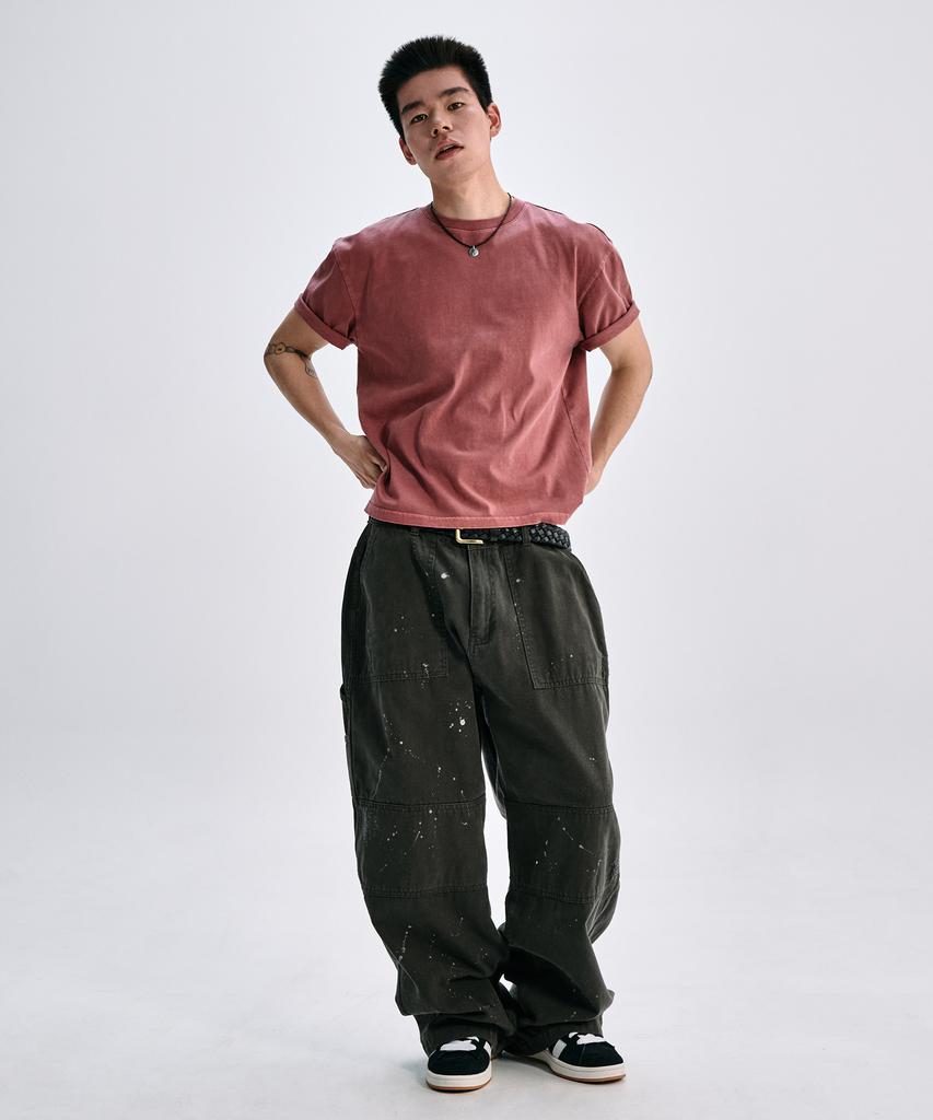 TAKEASY [Special Feature] (Cotton 270G) Pigment Crop T-Shirt - 3 Colors