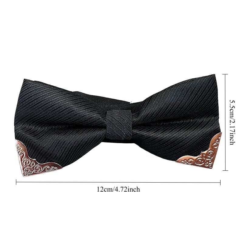 Fashionable Metal Corner Bowtie Men's Suit Shirt Double-layer Wedding Tailcoat Butterfly Tie Men's Accessories with Gift Box