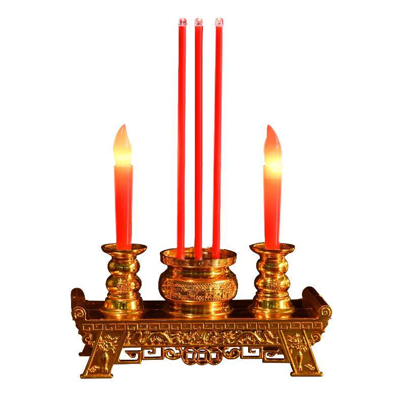 LED Electronic Incense Burner & Candle Holder for Buddha Offering