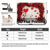 2D Valentines Day Tapestry, Red Roses & Hearts On Brick Wall Wall Decor