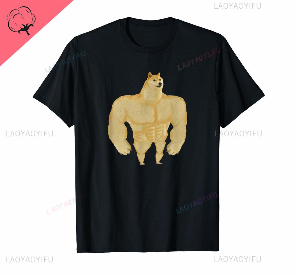 Interesting Idea More Design Cheems Ironic Doge Meme Swole Buff Dog T-Shirt for Men Women  All-match T Shirt Tops Cotton Tees