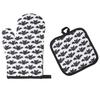 Microwave Oven Heat Insulation Gloves Halloween Pattern High Temperature Resistant Thickened Kitchen Gloves Anti-Scald Gloves