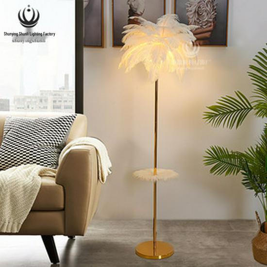 Nordic Ostrich Feather Desk Lamp for Bedroom and Living Room Decor