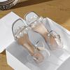 Ladies Shoes High Heels Pearl Transparent Women's Sandals on Offer Chic and Elegant Daily Wholesale Comfort Designer Pvc Sandal