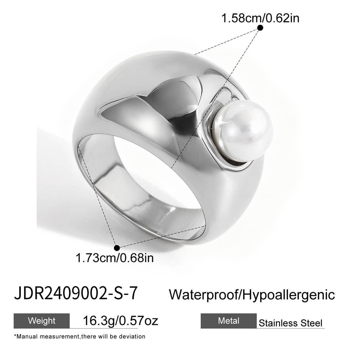 Европейские и американские кольца титановая сталь не тускнеет жемчужные украшения 18-каратное золото нержавеющая сталь