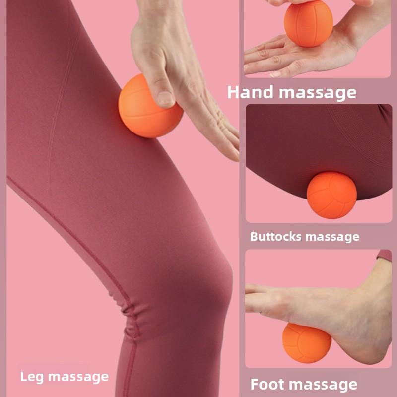 Blue Ball Pattern Single Ball Silicone Solid Fascia Ball Muscle Relaxation Silicone Ball Fitness Yoga Available Spherical Massage Ball