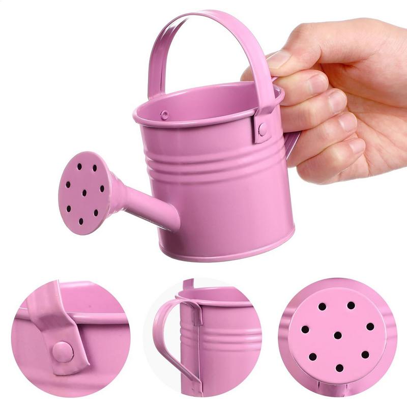 Galvanized Iron Watering Can Scene Ornament Plants Flower Kettle Container With Handle For Backyard Patio Lawn Family Friends