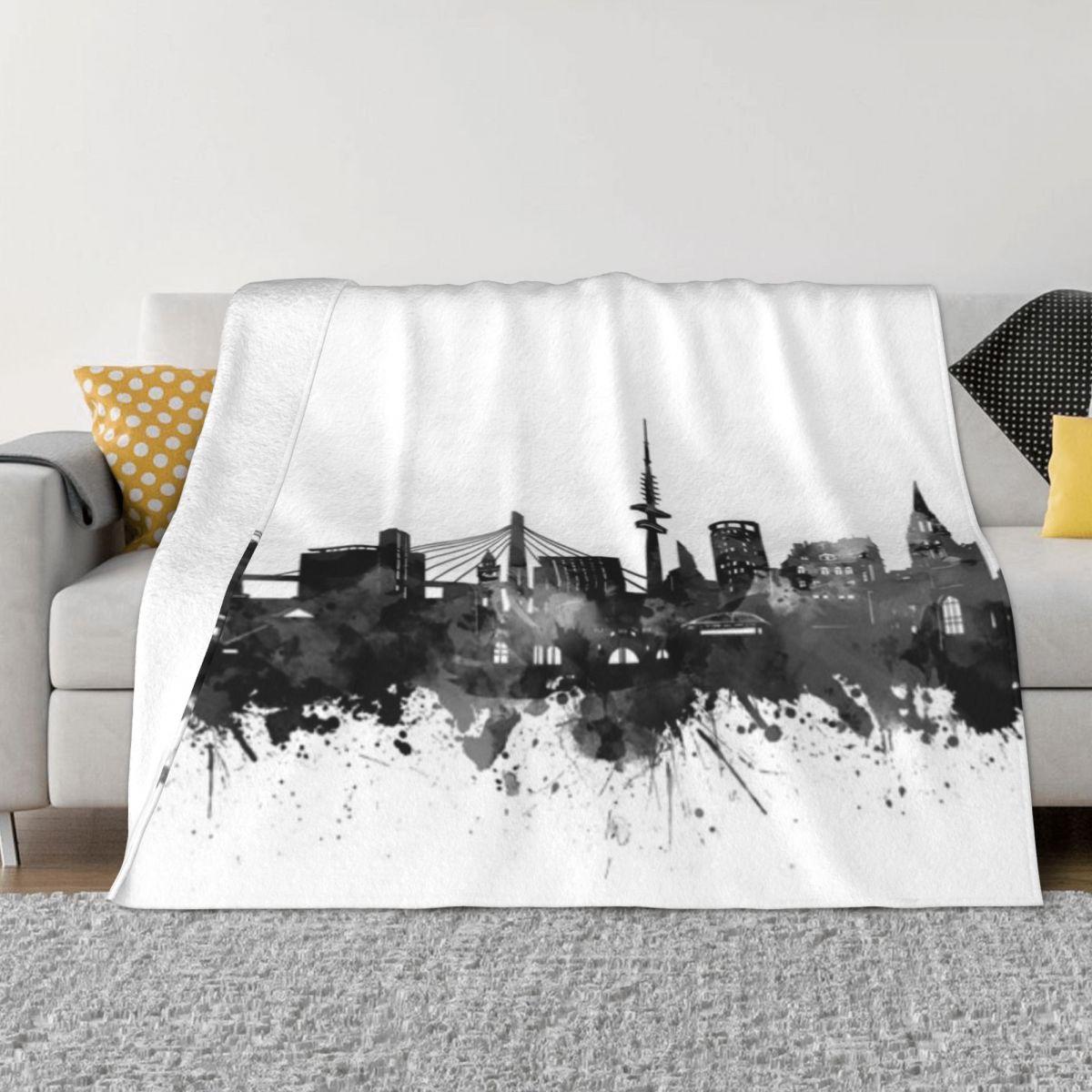 Hamburg Skyline Custom Travel An Ultra-Soft Micro Fleece Blanket 30x40in