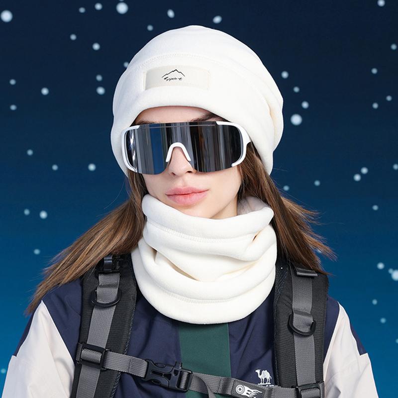 Winter Hat Scarf Suit Velvet Warm Ear Protection Cap Men Women Outdoor Cycling Coldproof Cap