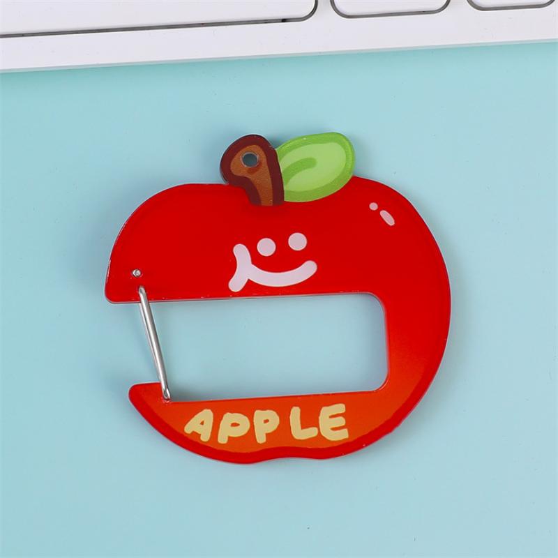 Cute Acrylic Cartoon Keychain Fruit Shape Climbing Button Carabiner Bag Pendant Hook B