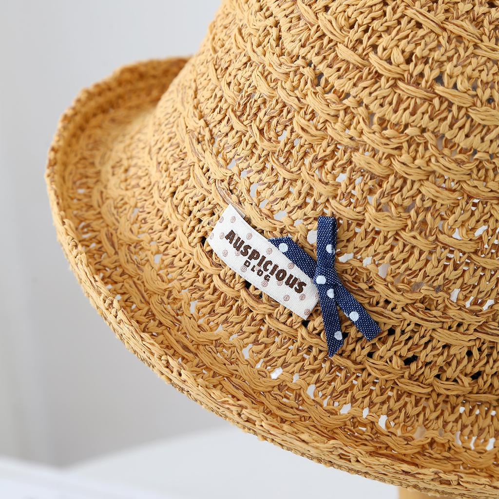 Cute Small Basin Hat Showing Face Small Bucket Hat Bow Outdoor Straw Hat Big Sun Hat Travel Breathable