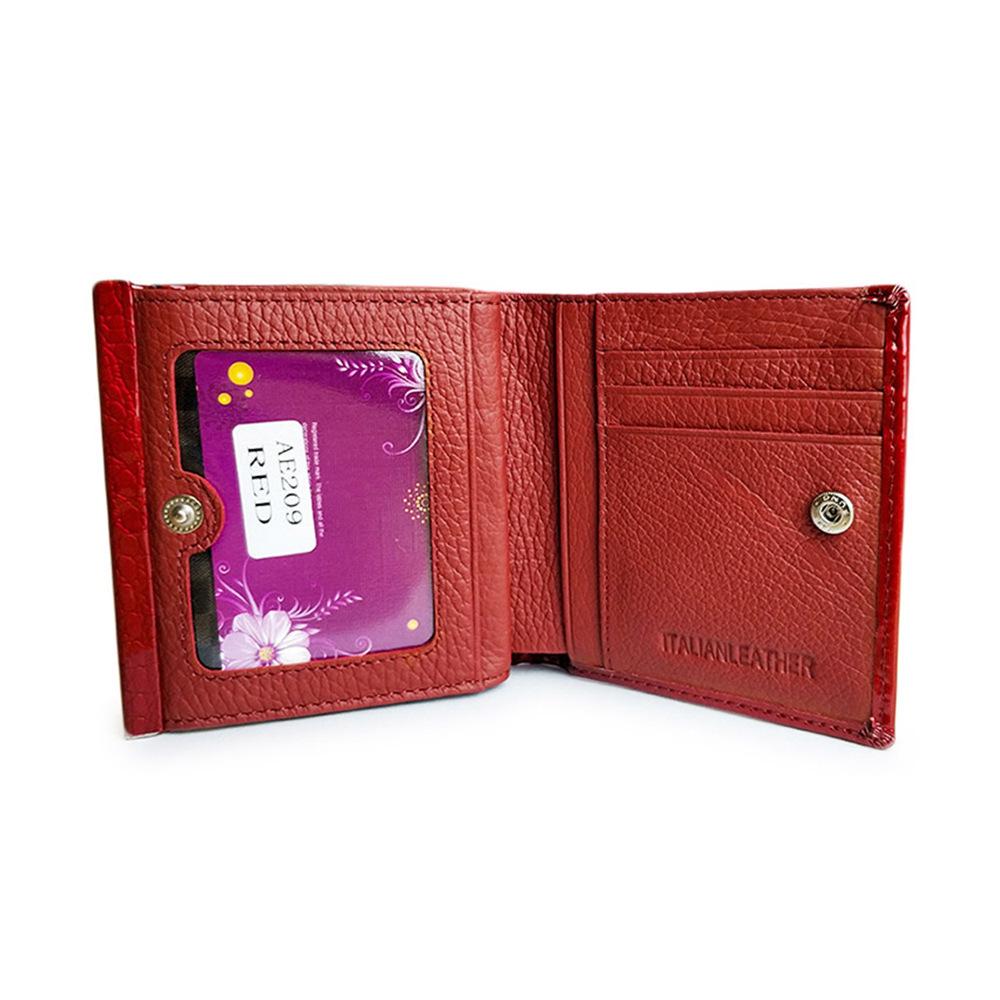 Damska portmonetka i krótki portfel z prawdziwej skóry, wielofunkcyjne, z wieloma przegródkami na karty.