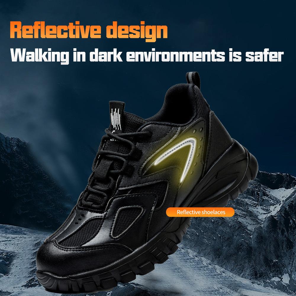 Labor Insurance Shoes Anti-smashing and Anti-piercing Safety Shoes Lightweight and Comfortable Breathable with Reflective Strips Work Shoes